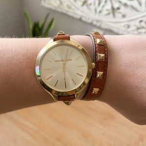 Brown gold wrap Michael Kors watch